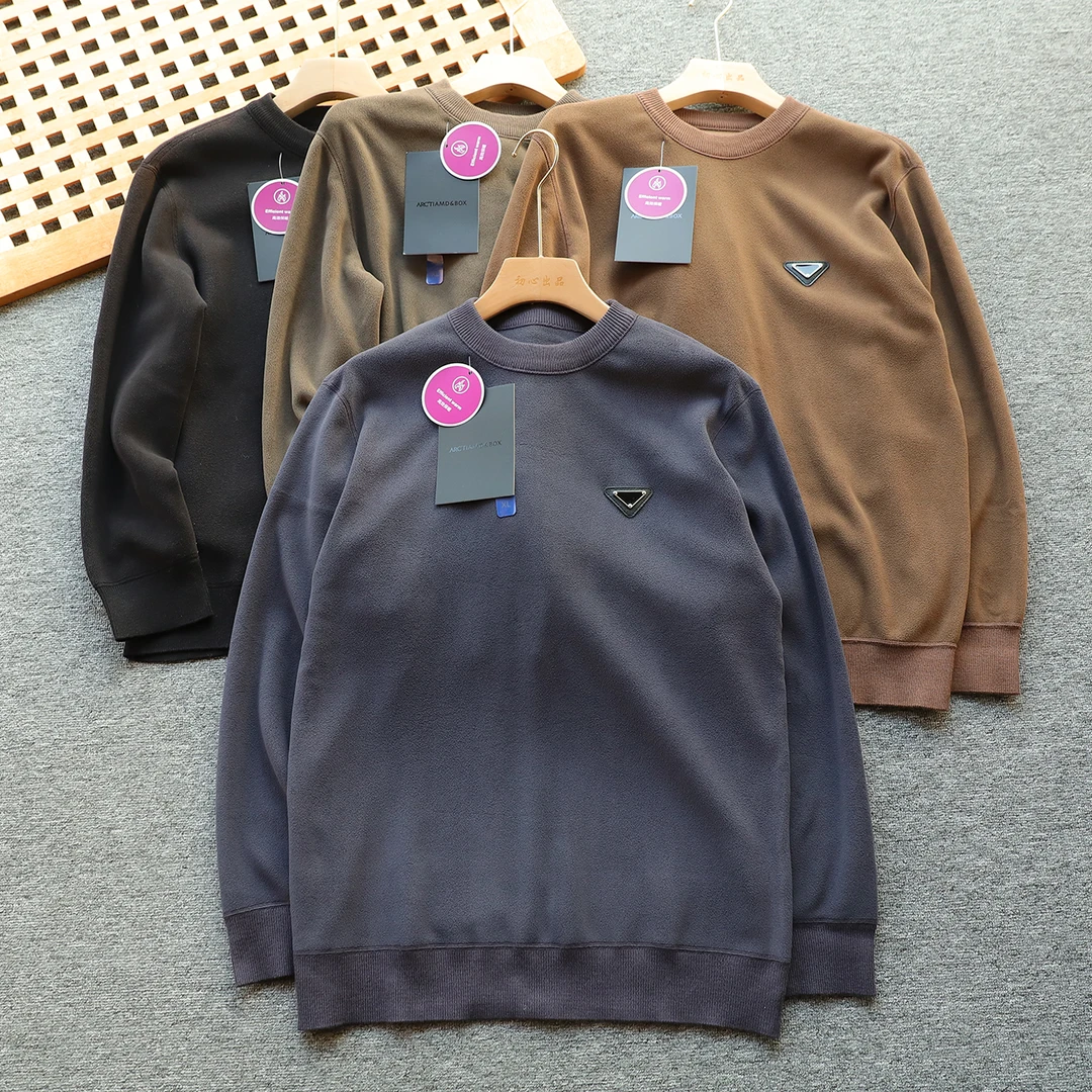 意单 双面奥利绒保暖蓄热 男女户外保暖圆领套头卫衣暖糯亲肤