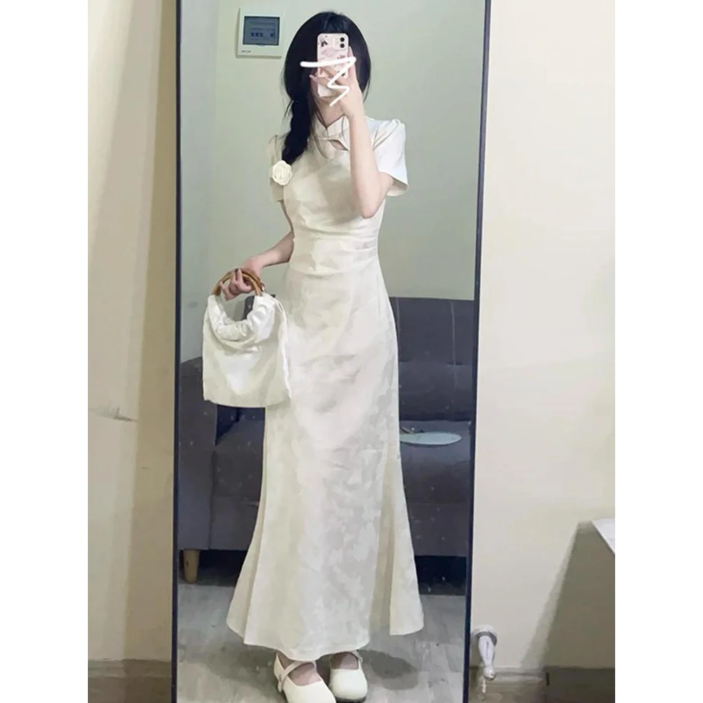 2025新款小个子连衣裙子女春季气质新中式国风改良旗袍年轻款长裙