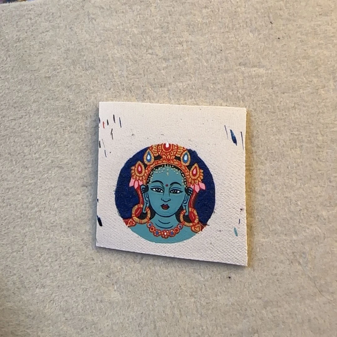 吊坠绿度母热贡唐卡