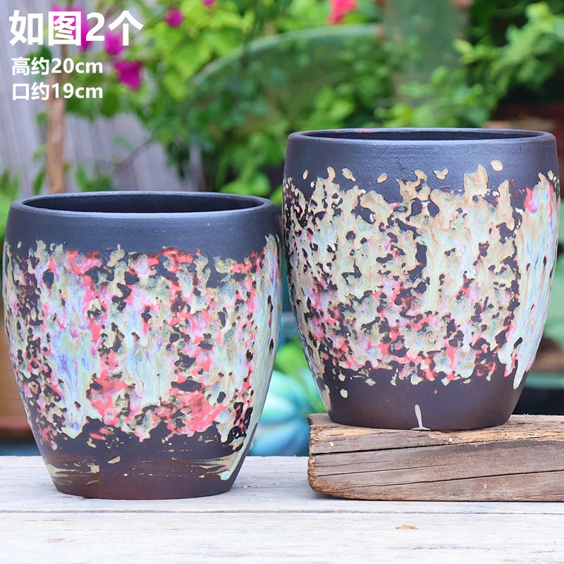 大口径创意诧寂风花盆多肉老桩三角梅盆户外室内种植专用