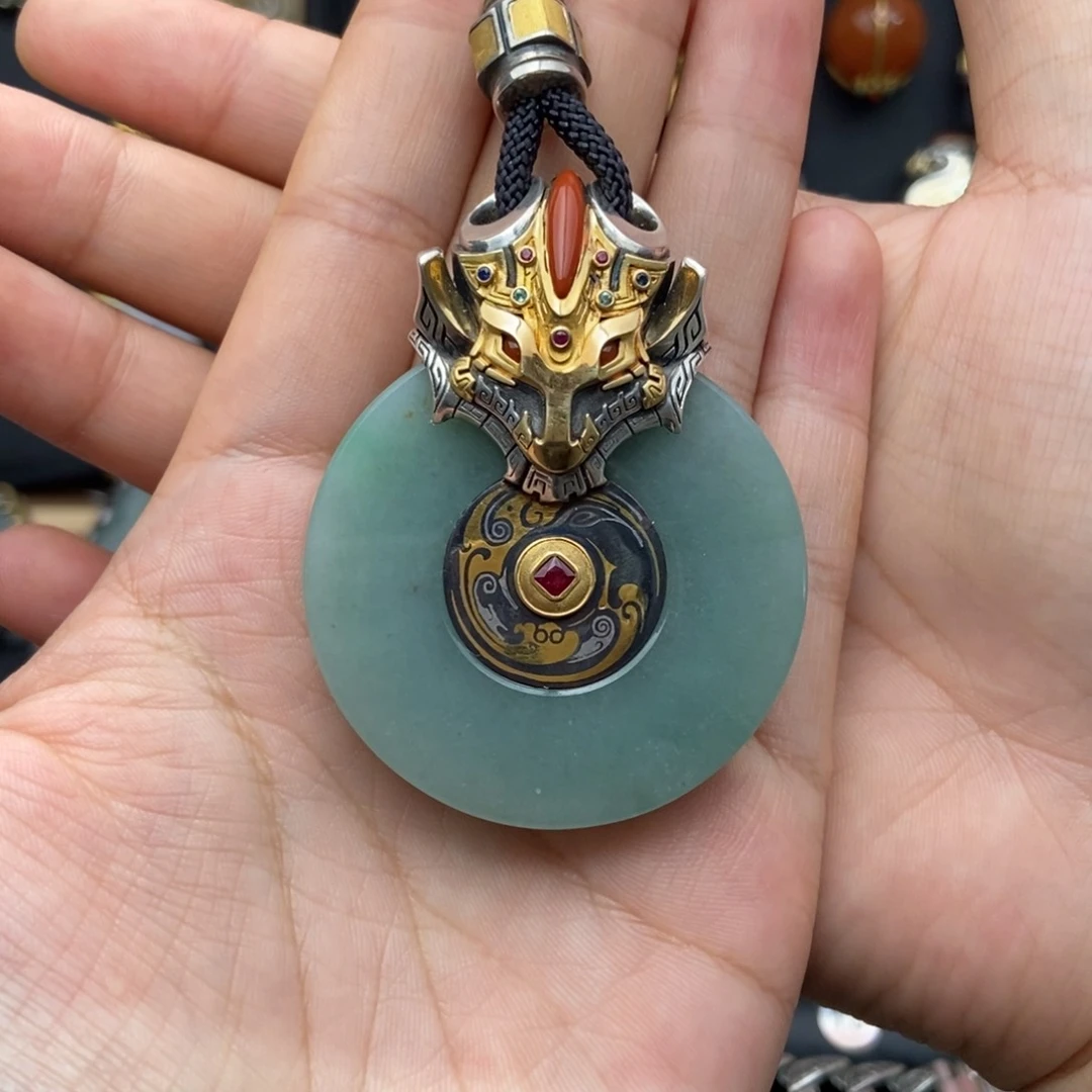 颈饰银S925镶嵌翡翠