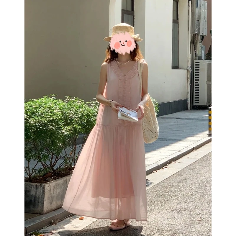 【云朵情书】荷叶花边法式气质松弛感小众连衣裙A字大摆长裙