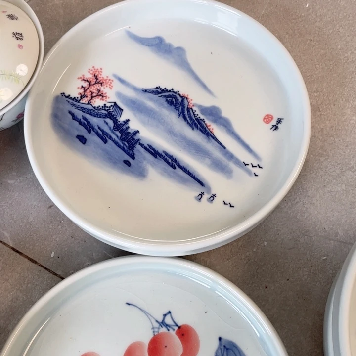 瓷片山水呼承手绘