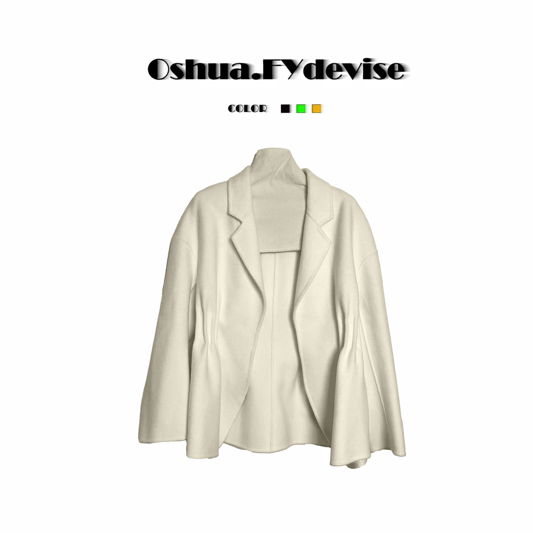 Oshua/欧诗嬅定制奢华面料品牌专柜羊毛双面尼时尚大衣25269