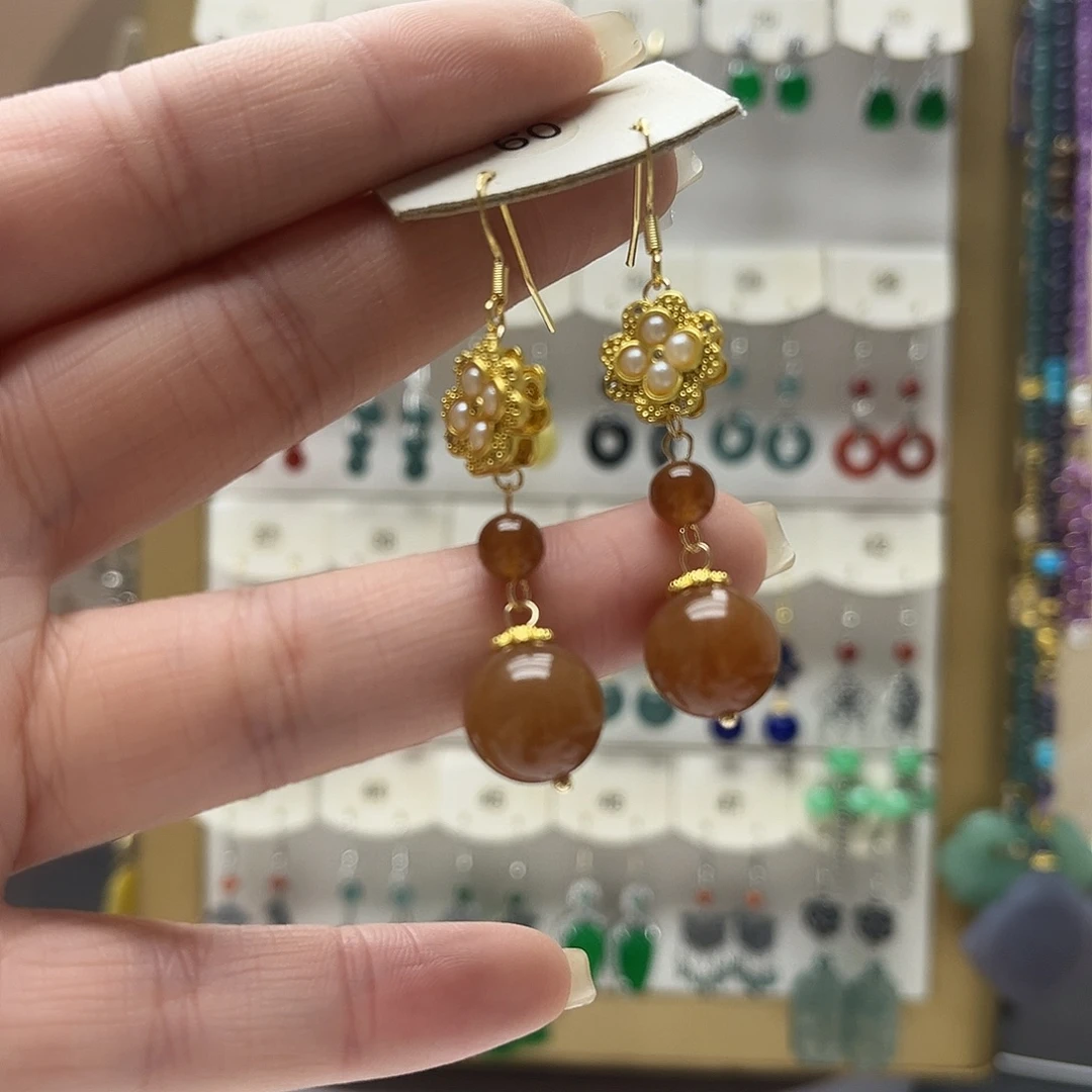 和田玉未镶嵌耳饰