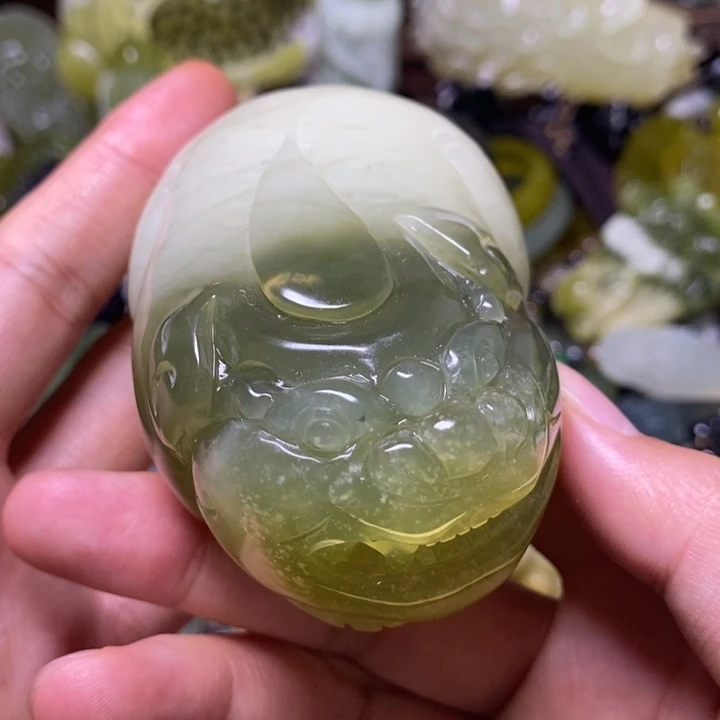 岫玉未镶嵌岫玉手把件笑****阳