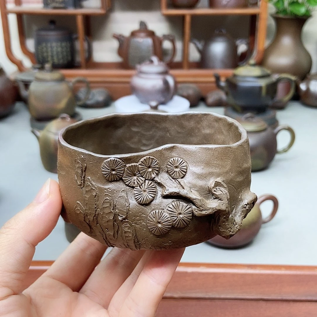 钦州坭兴陶柴烧茶杯130cc