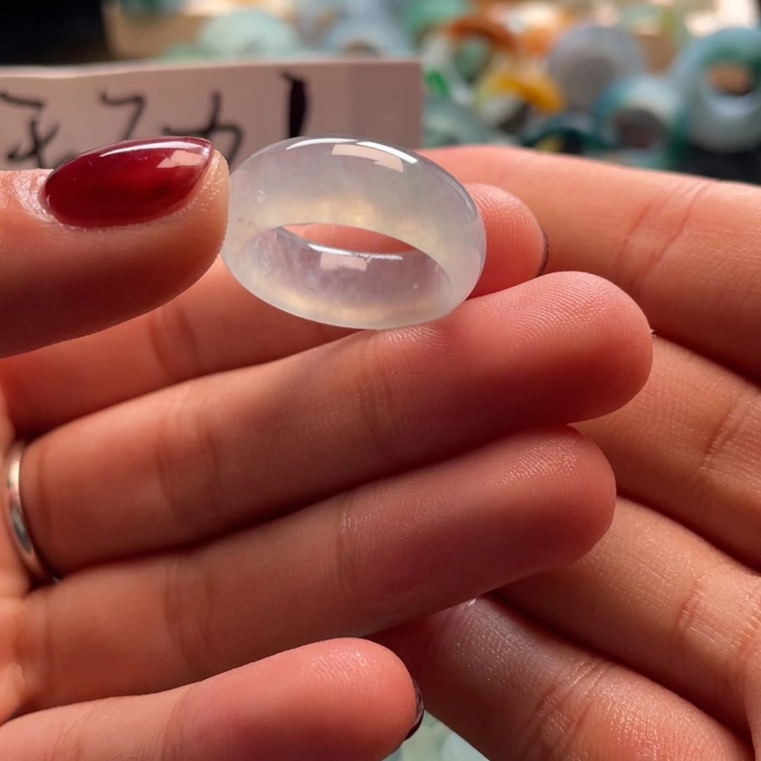 定制翡翠未镶嵌烧***卷戒指