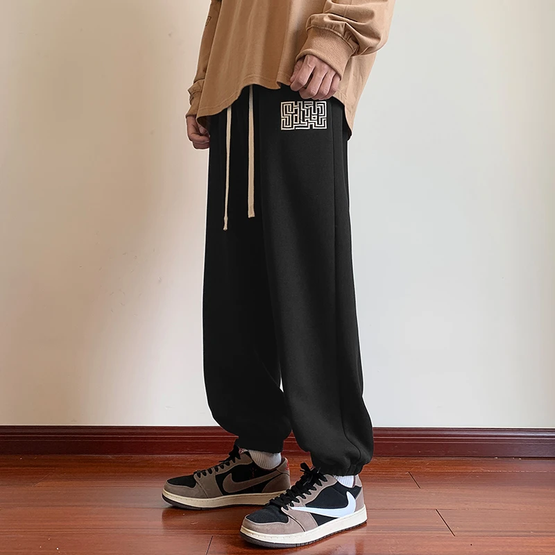 春款运动裤男潮流简约百搭时尚休闲束脚裤宽松大码卫裤休闲裤