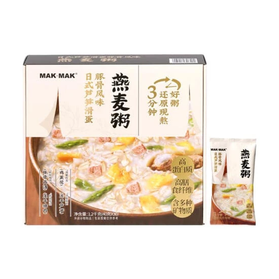 MAK&MAK 日式芦笋滑蛋豚骨风味燕麦粥 1.2kg(40g*30)
