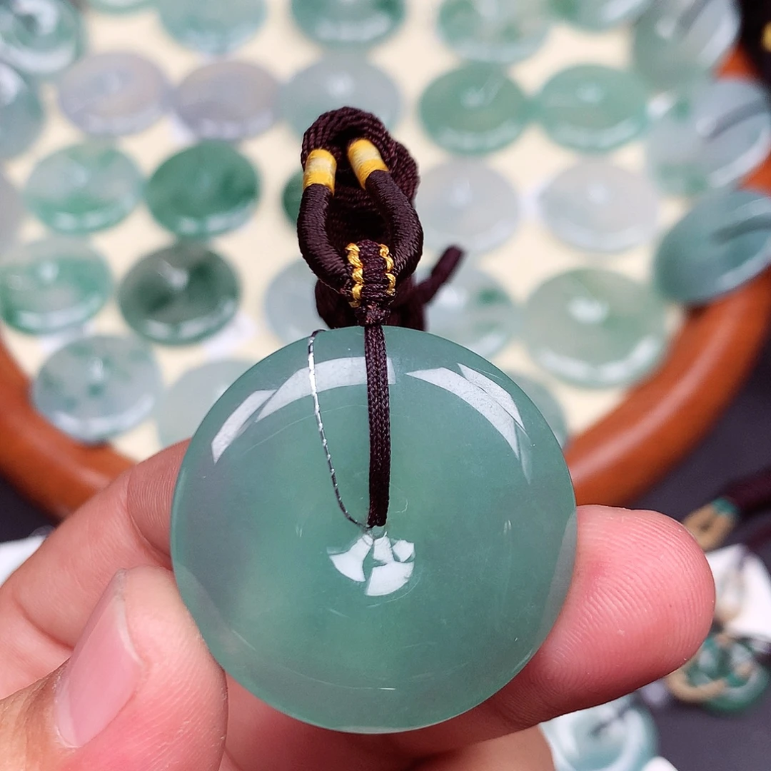 三***叶翡翠未镶嵌颈饰35.7-6.2