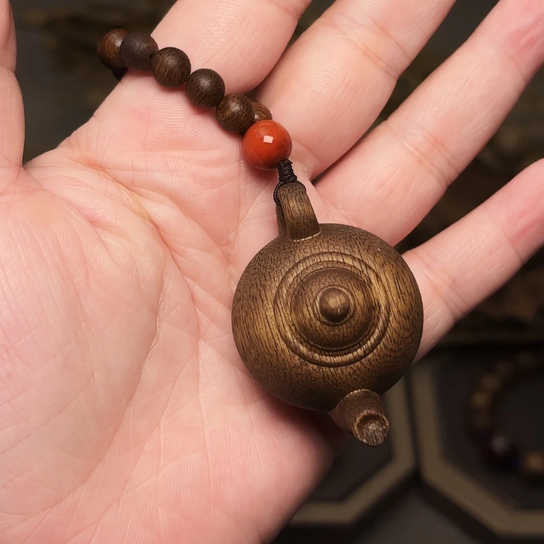 沉香吊坠越南芽庄黄棋楠把把壶➕白棋楠06手环