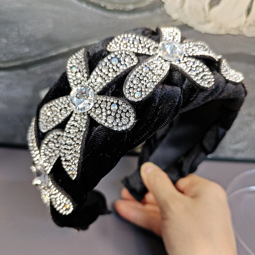 日韩轻职风气质少女风欧美风发箍黑色百搭网红头箍宽边头饰手工