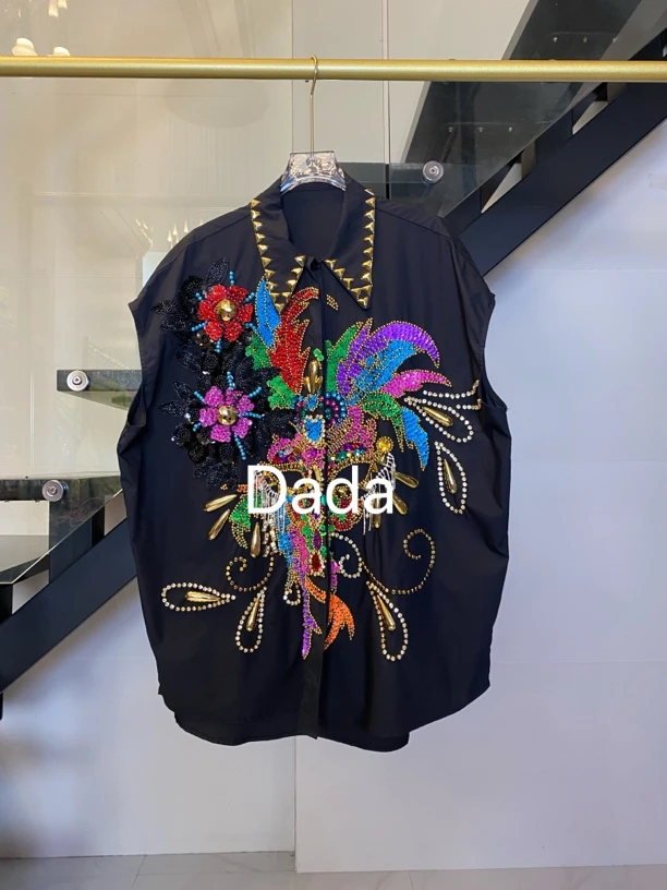 Dada设计款新款重工个性款休闲时尚百搭洋气宽松衬衫C12953