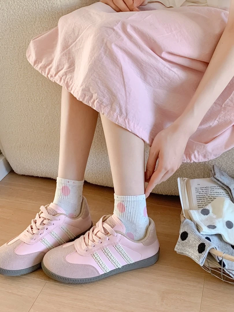 春夏新款大波点女士短袜潮流点子纱柔软透气不臭脚百搭款