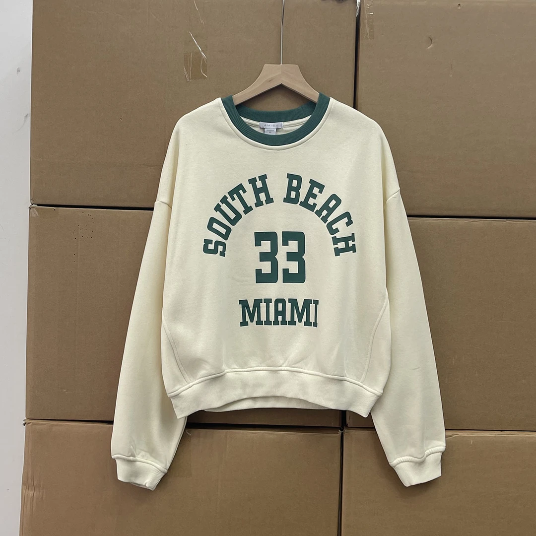 德国箪！春季新款加绒卫衣 休闲宽松圆领上衣字母外套