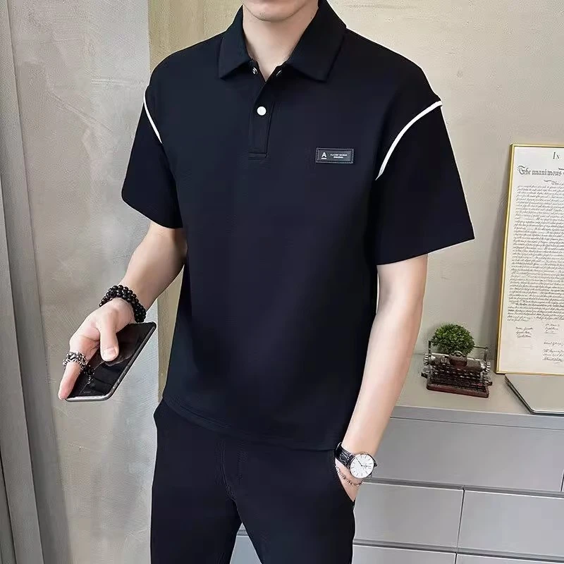 气场强大高级感轻奢痞帅男装polo衫男款男士网红款衣服男短袖T恤