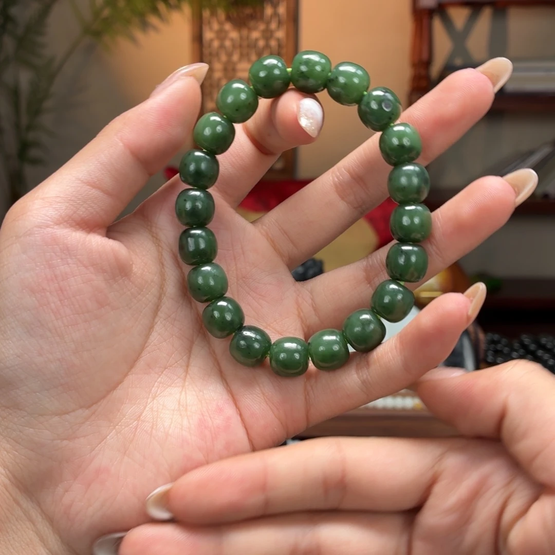 和田玉未镶嵌手链和田玉碧玉老10/11