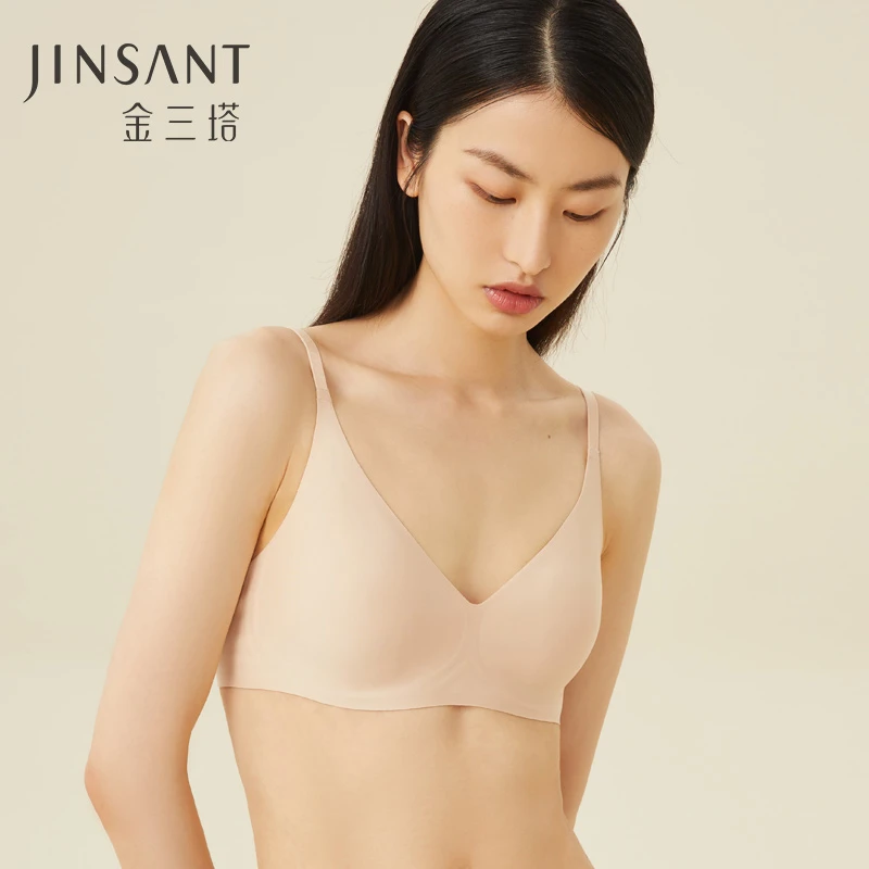 女士贴肤桑蚕丝氨纶无痕果冻条文胸
