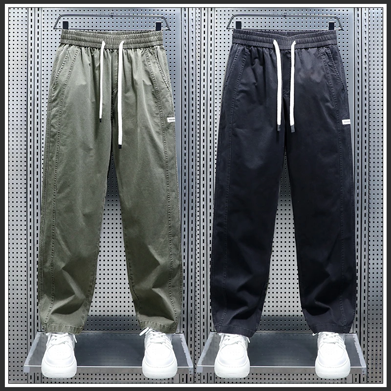 秋季新款美式直筒裤子男2025纯棉宽松潮牌简约百搭阔腿休闲长裤子