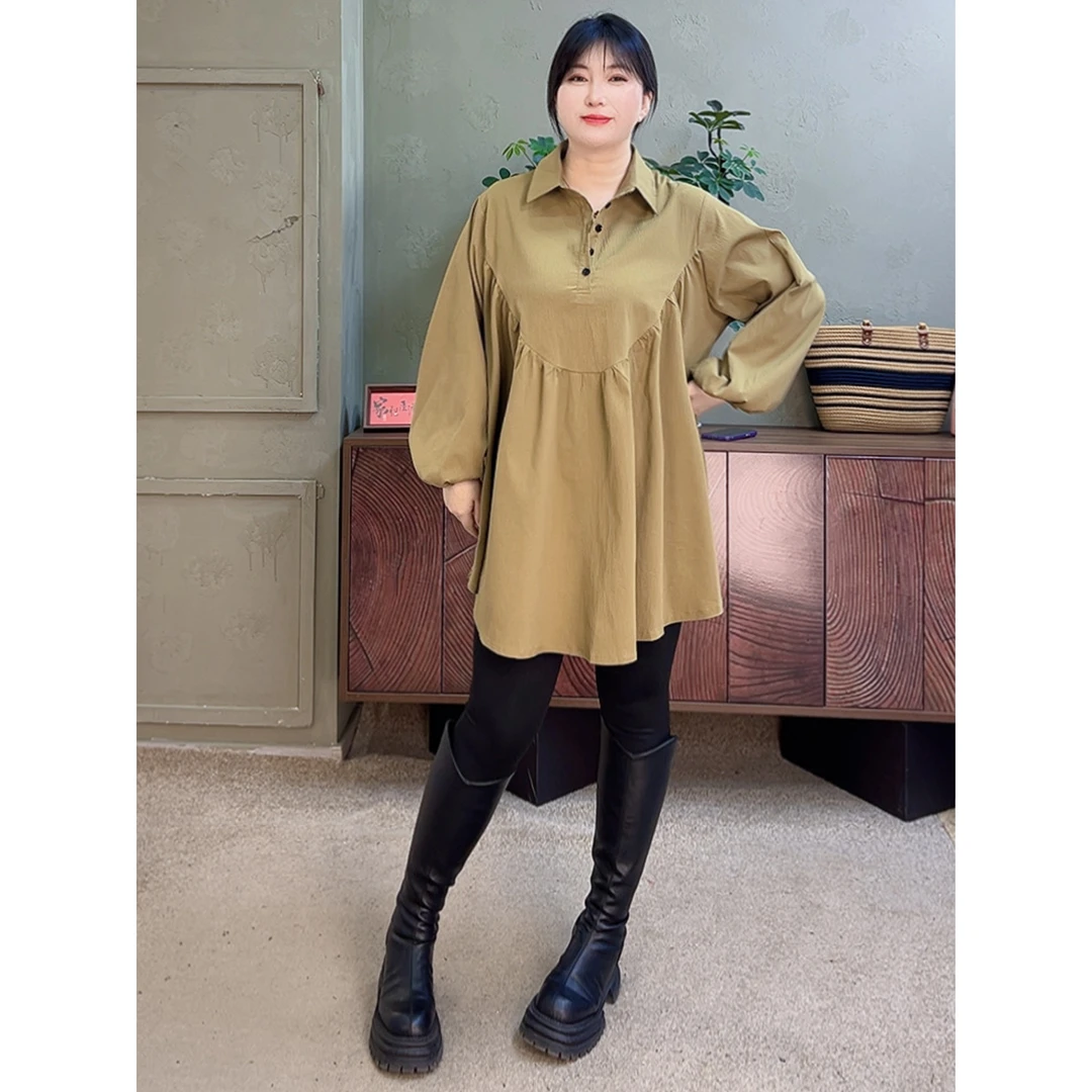 【胡小肥】G大码宽松连衣裙2448遮肉显瘦气质时尚简约设计感小个子