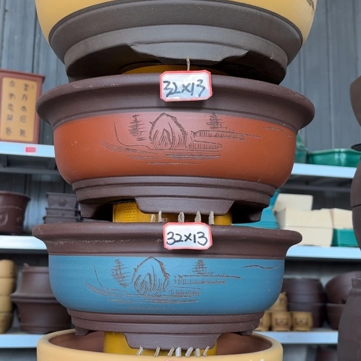 紫砂花盆100-4。         