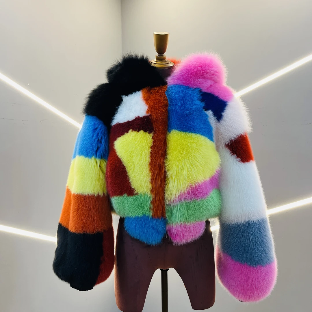 2025新款通用码欧美风狐狸毛皮草外套