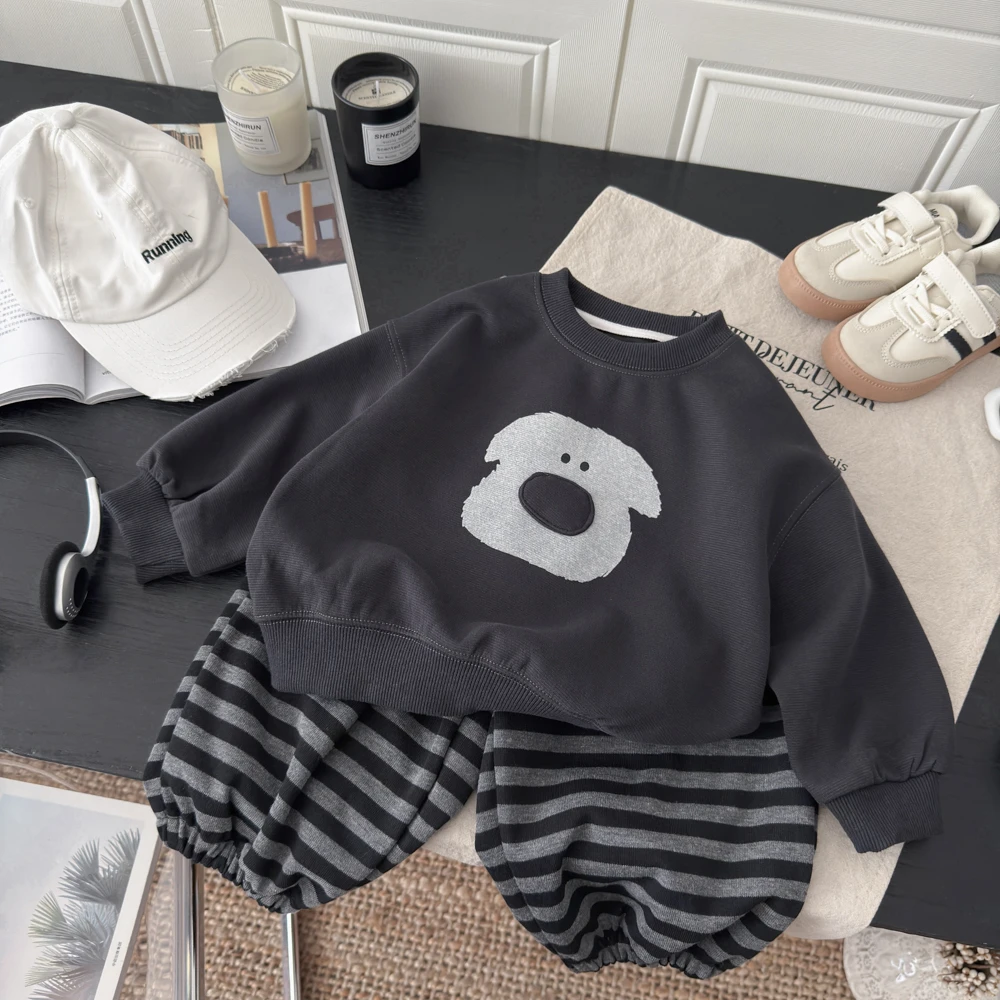 2025秋季新款儿童长袖卫衣韩版休闲裤儿童套装