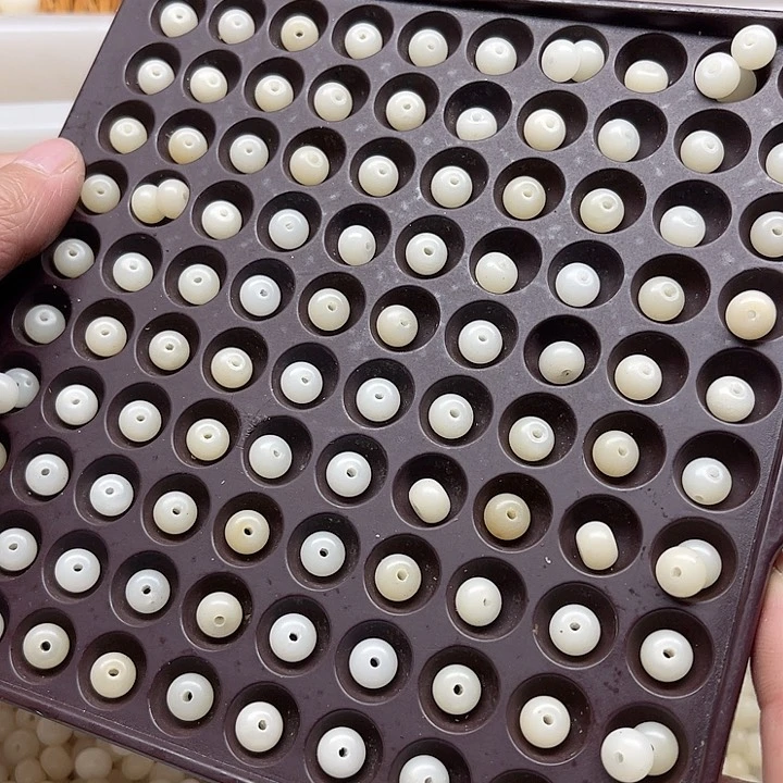 白玉菩提吊坠微瑕8-6奶白苹果100颗卡灯牌宠200颗