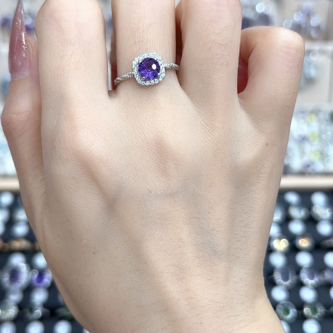 戒指紫晶银S925镶嵌