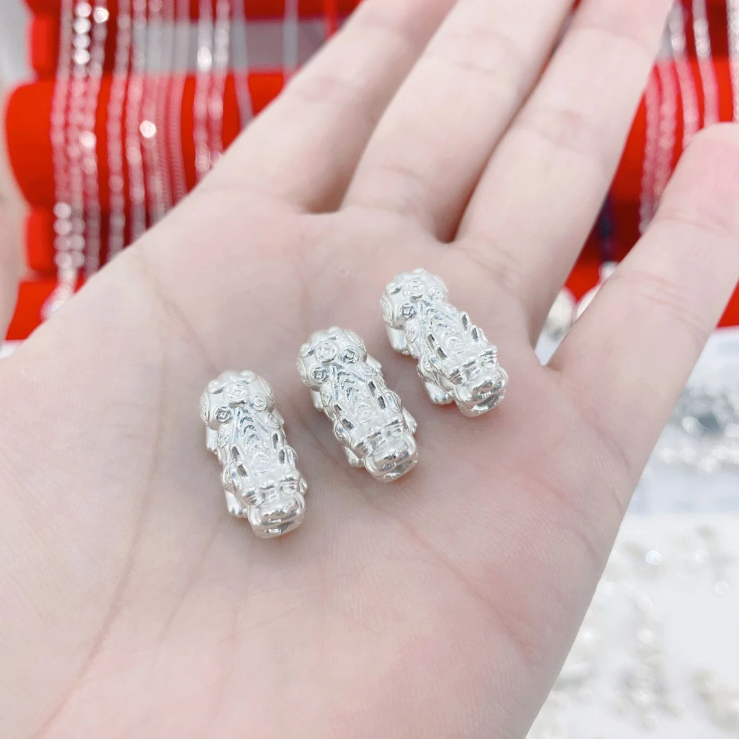 足银手链 足银999貔貅手串配件 单件单只