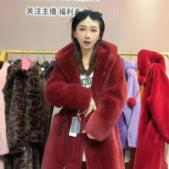 波尔多红长款抽绳