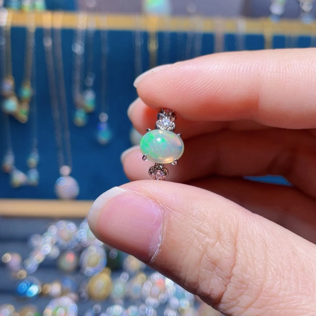 欧泊戒指）银S925镶嵌十*?