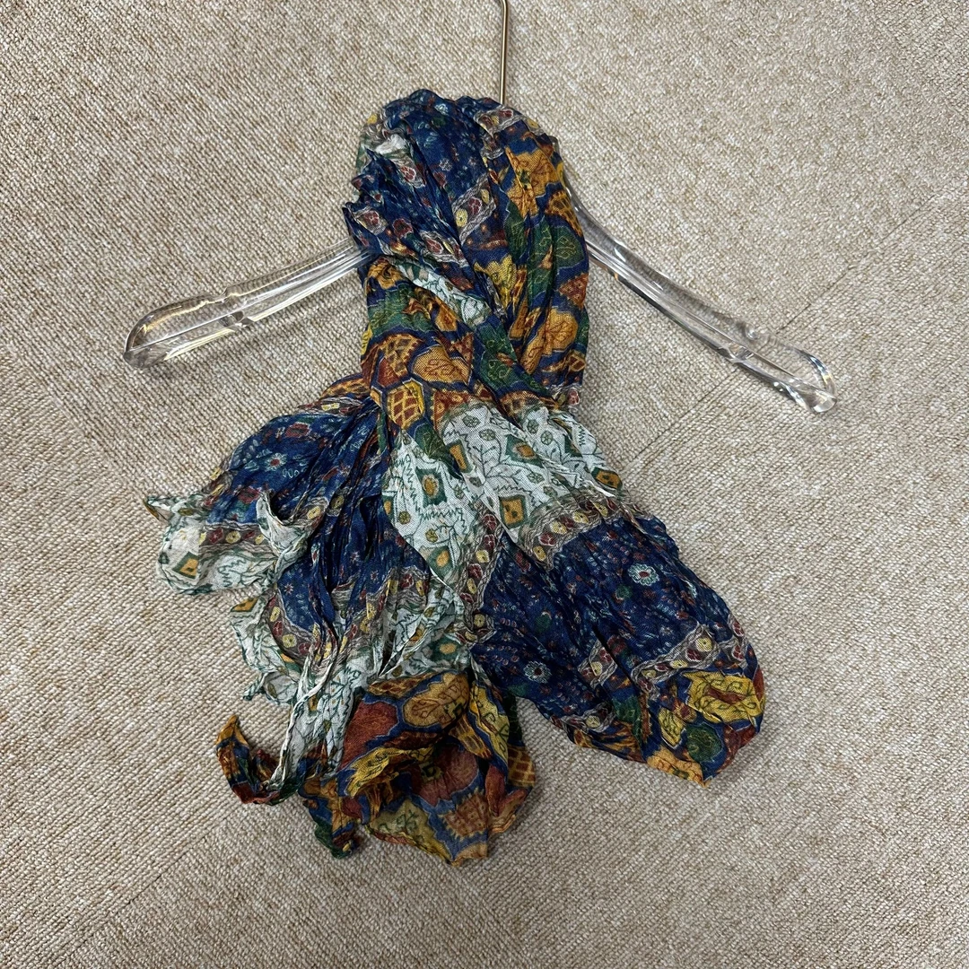 拼色棉麻女士围巾