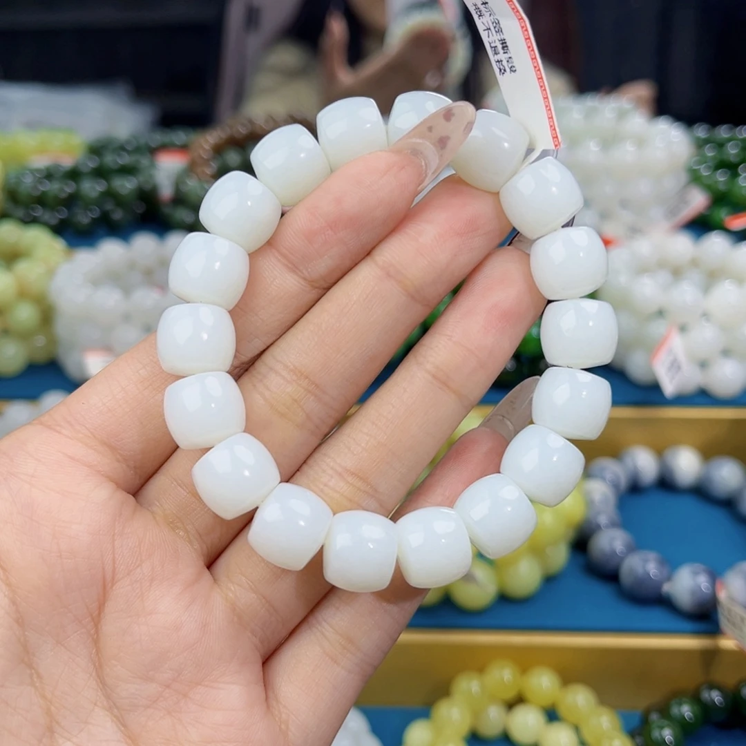 和田玉未镶嵌手链天然和田玉新疆且末米达手串12