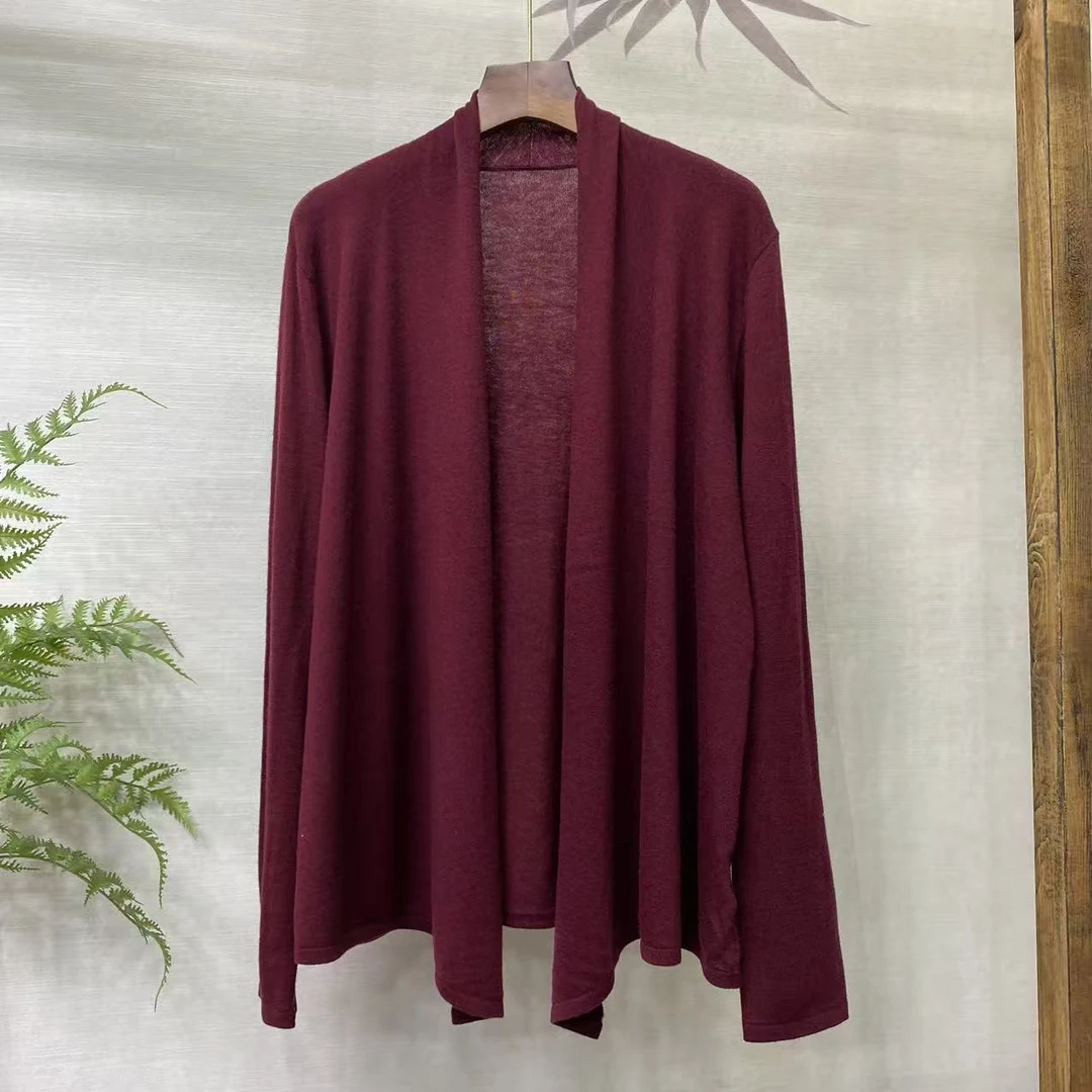 知羽.香云 100%超细美丽诺羊毛早秋简约气质风羊毛开衫ZY8853