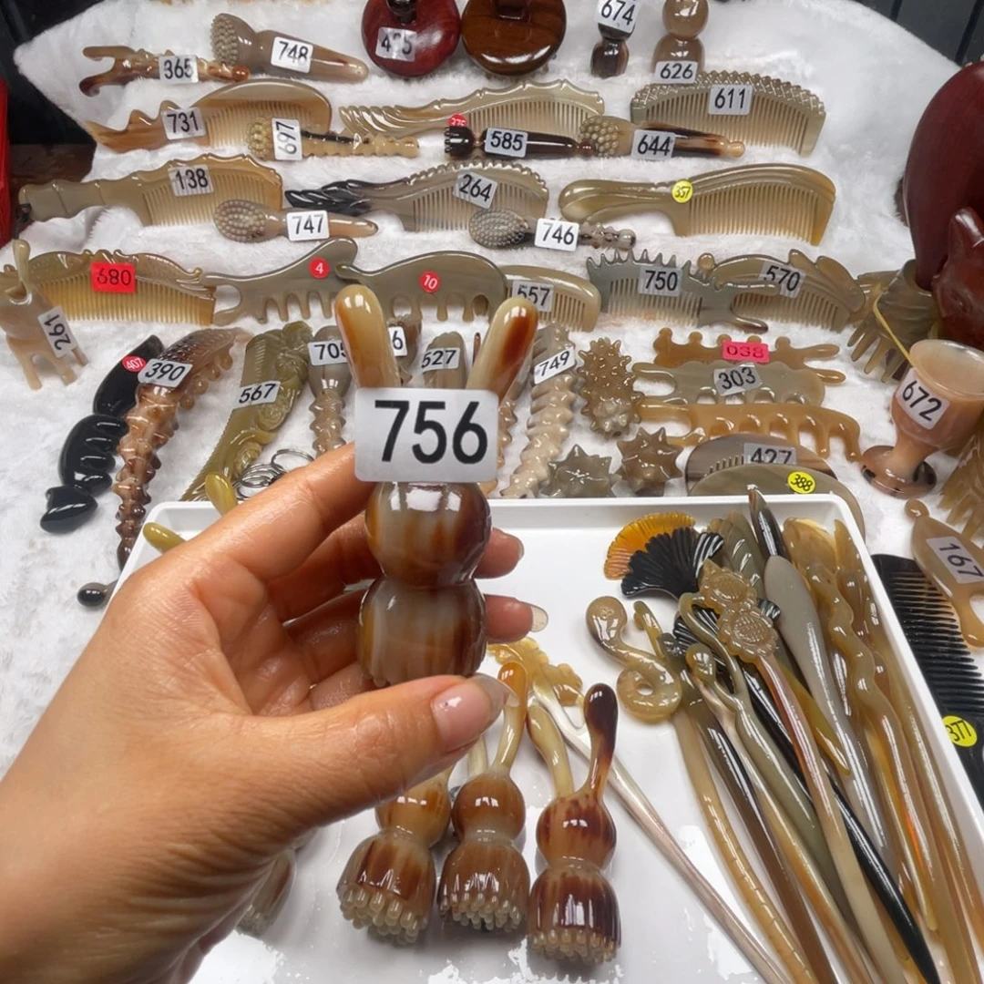 绿***香牛角梳牛角福利款