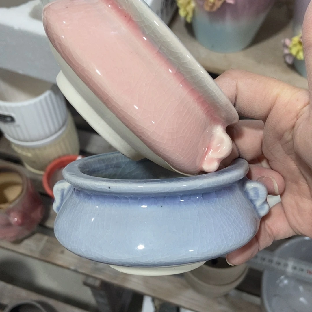 红陶高温陶瓷花盆
