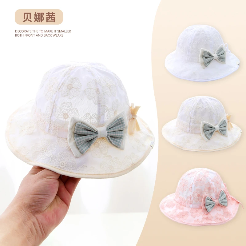Beinaqian/贝娜茜婴儿帽子春秋薄款宝宝女公主防晒帽婴幼儿渔夫帽