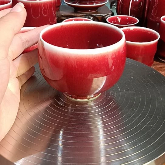 景德镇纯手工郎红苹果杯