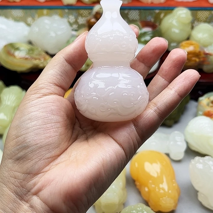 长***1石材葫芦手把摆件