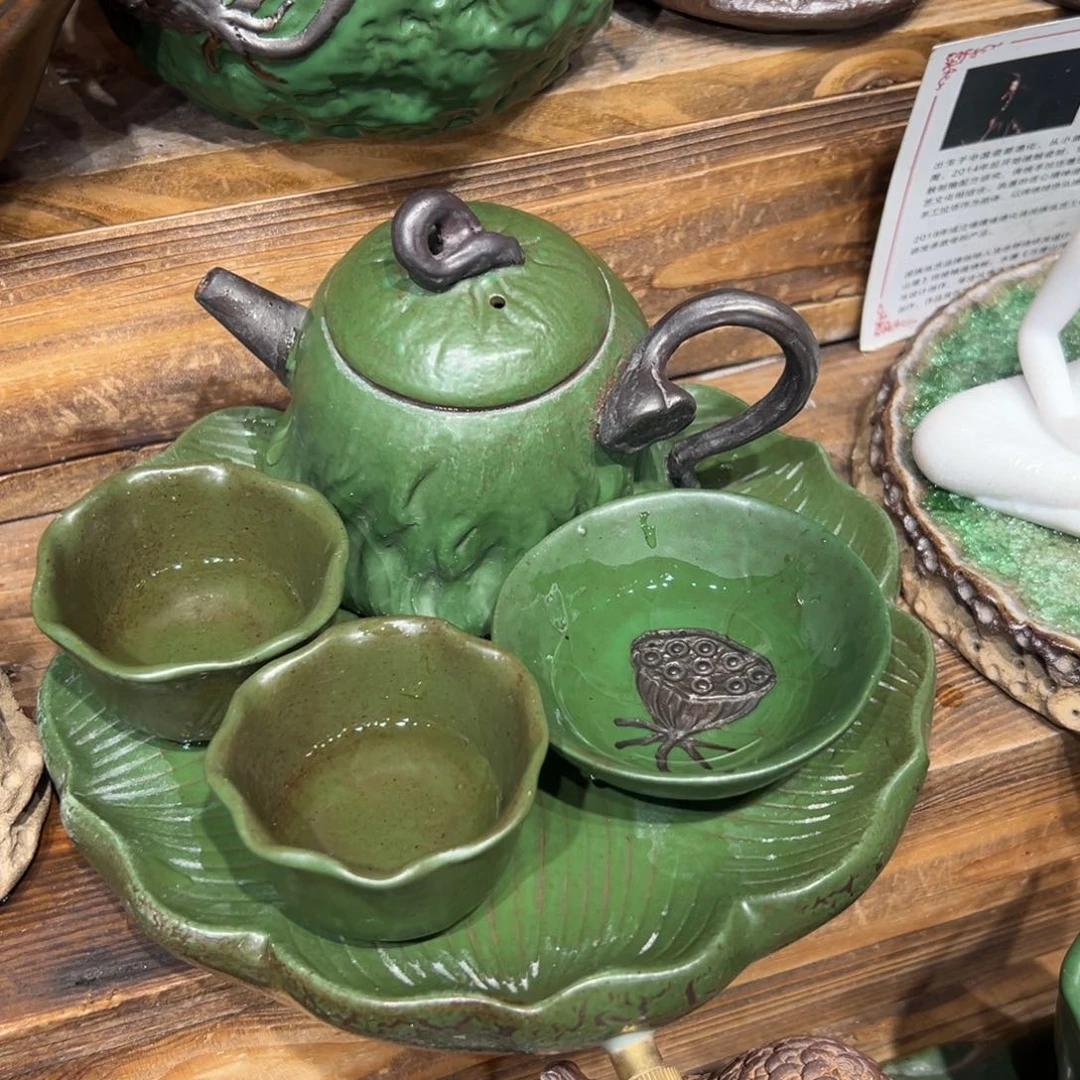 复古风格老陶泥系列茶盘茶具