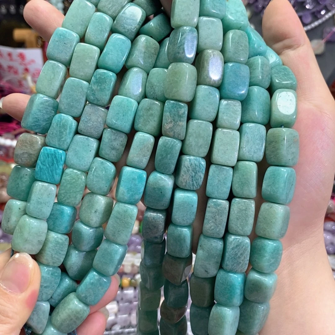 未镶嵌玛瑙/玉髓珠宝半成品天然天河石方块一条卡11*13mm