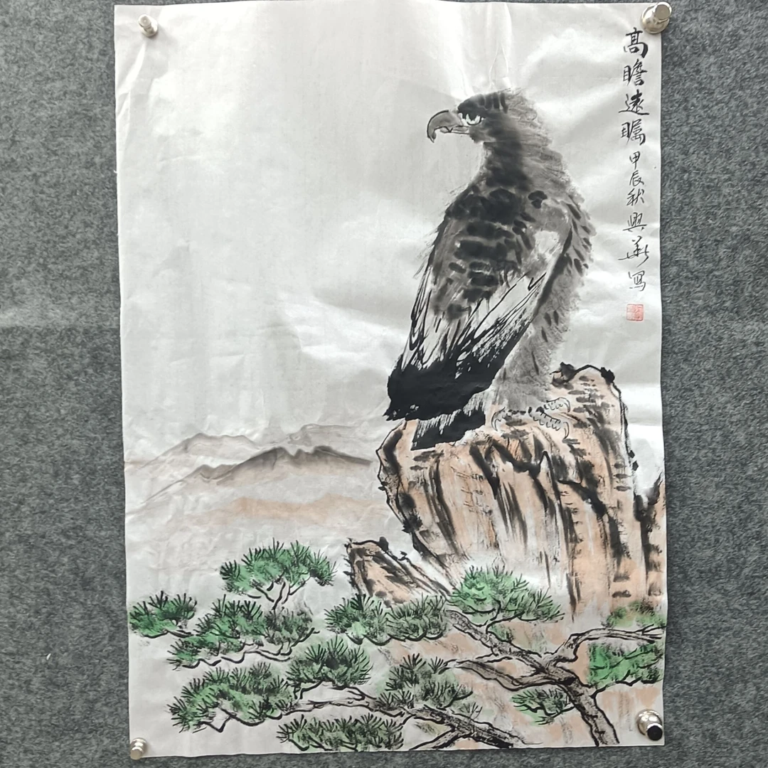 江兴华高瞻远瞩秋手绘国画