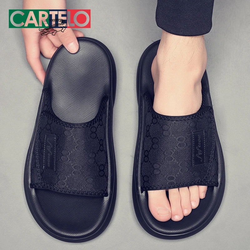 CARTELO/卡帝乐鳄鱼时尚个性一字拖一脚蹬沙滩沙滩鞋外穿休闲防滑