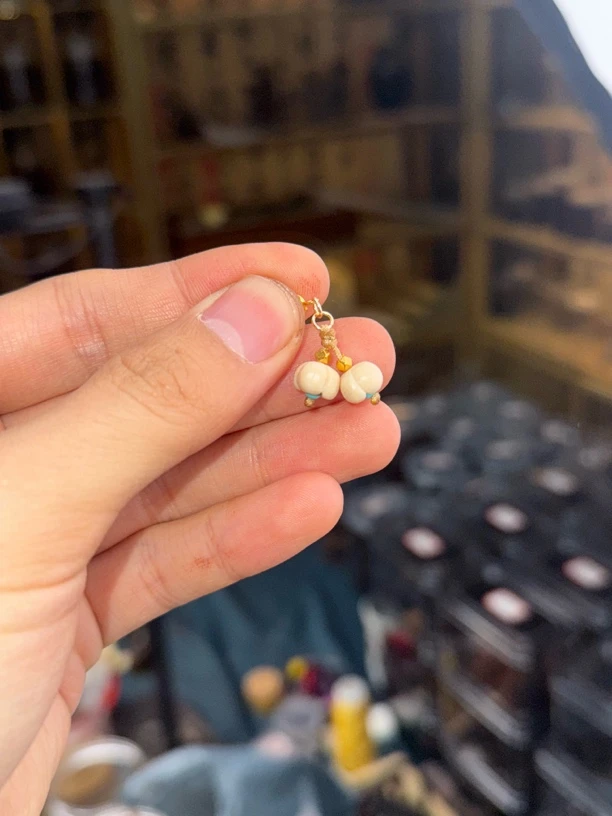 【配饰】猛犸牙玲兰花一对雕刻件设计