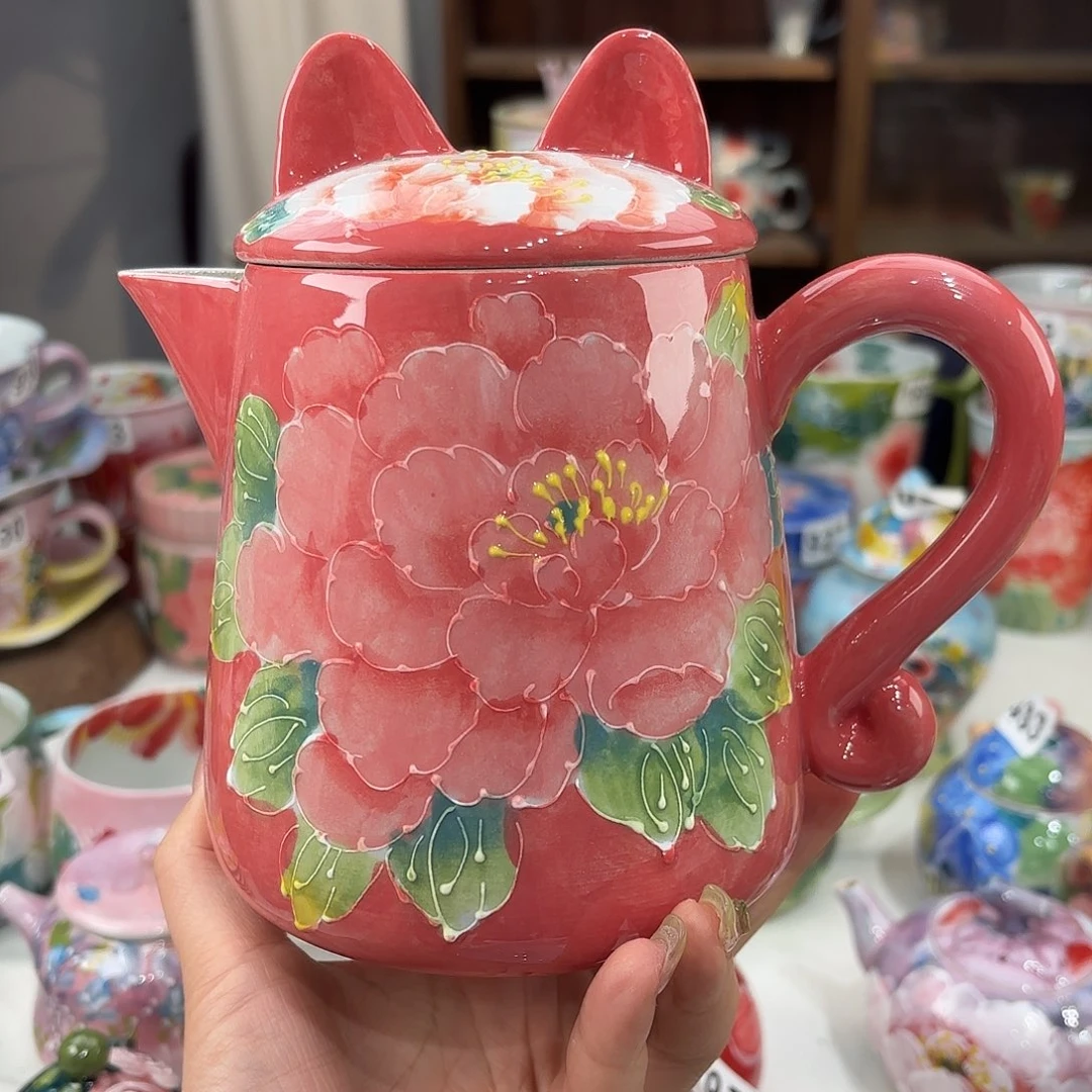 瓷片景德镇手绘高温釉下彩陶瓷茶具
