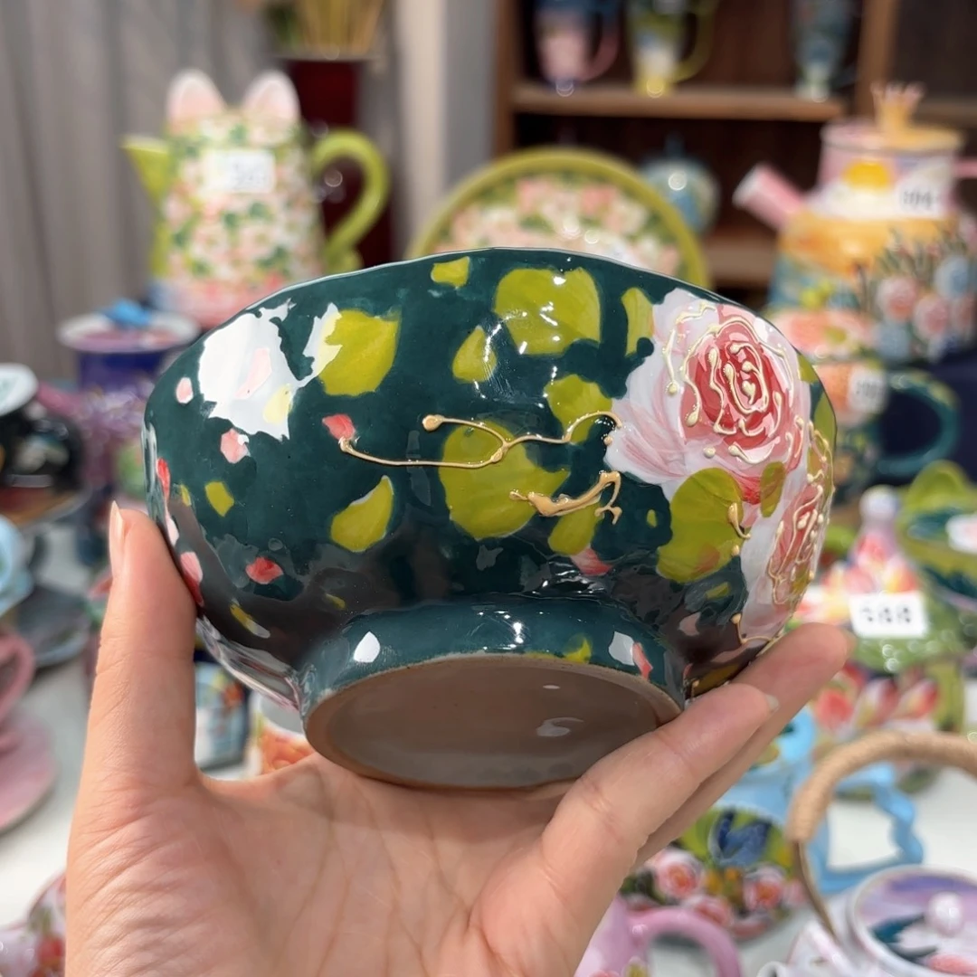 景德镇手绘高温釉下彩陶瓷茶具
