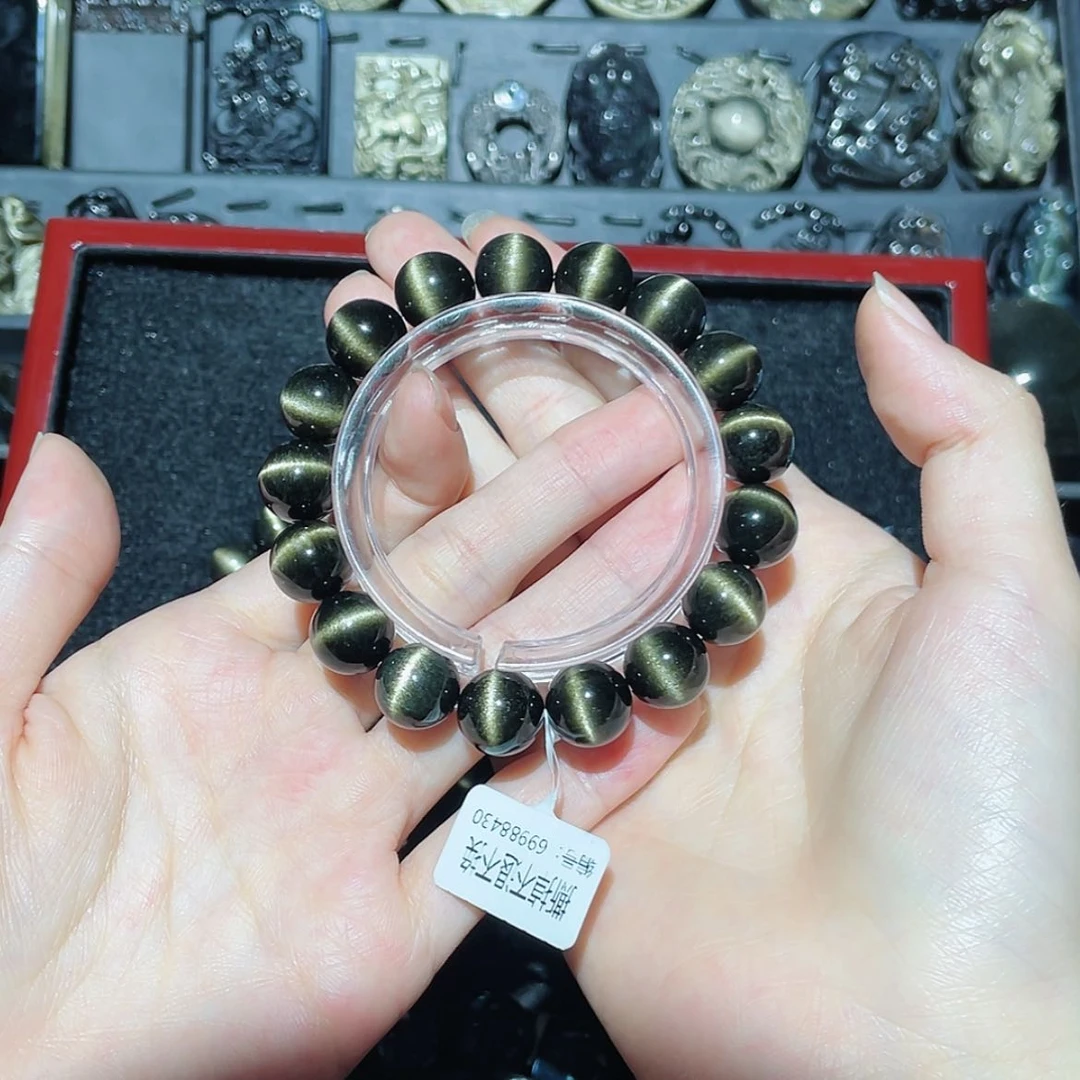 【闪购商品】未镶嵌黑曜岩手链美*