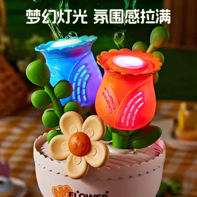 生日礼物女孩子儿童3小女童6周岁5的10可爱4创意灯光花束泡泡机